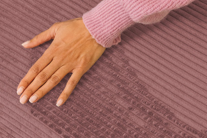 Pouf convertible et modulable - Velours côtelé Rose