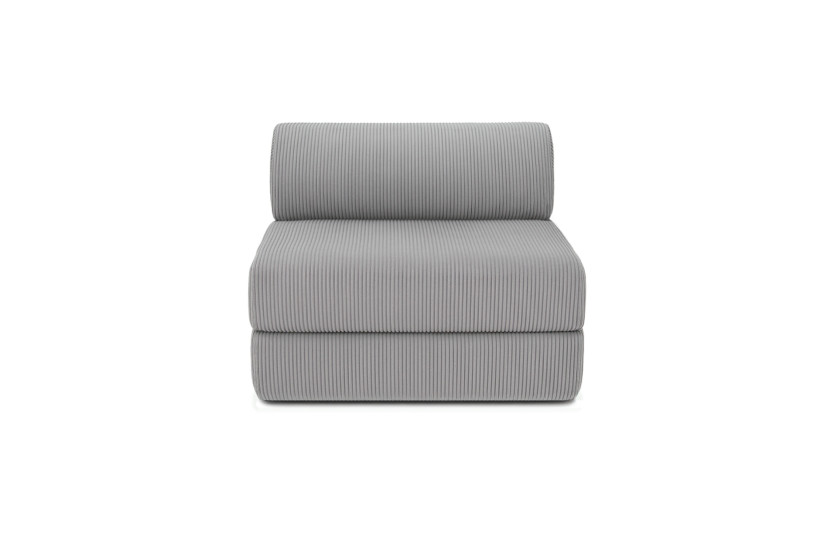 Housse Fauteuil convertible - Tissu velours côtelé gris clair