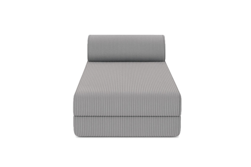 Méridienne convertible et modulable - Velours côtelé Gris clair