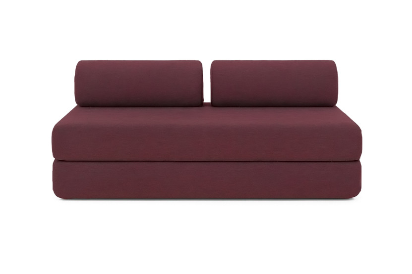 Canapé d'angle 6 places - 2 modules convertibles : Canapé 3 places + Méridienne - Tissu lisse Rouge