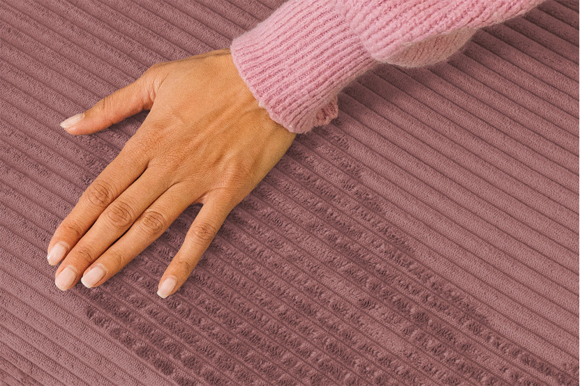 Méridienne convertible et modulable - Velours côtelé Rose