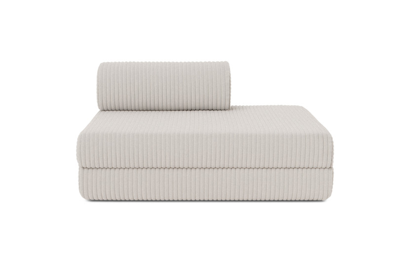 Canapé 3 places - 2 modules convertibles : Canapé 2 places + Fauteuil - Velours côtelé XL Blanc