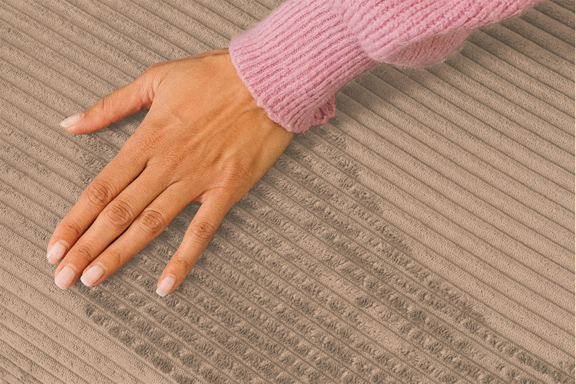 Canapé 2 places convertible et modulable - Velours côtelé Taupe