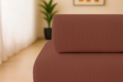 Canapé 3 places convertible et modulable - Velours côtelé Terracotta