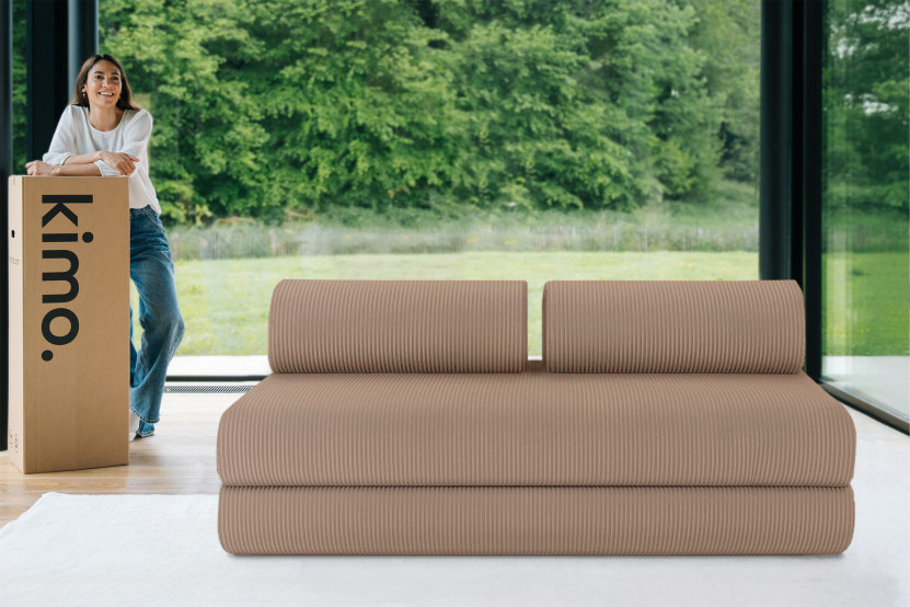 Canapé 3 places convertible et modulable - Velours côtelé Taupe