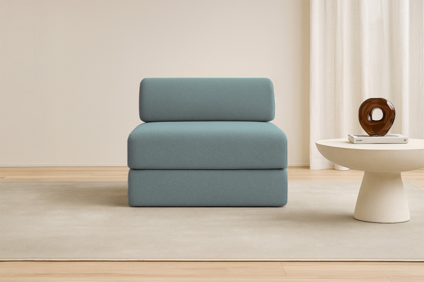 Fauteuil convertible et modulable - Tissu lisse Vert