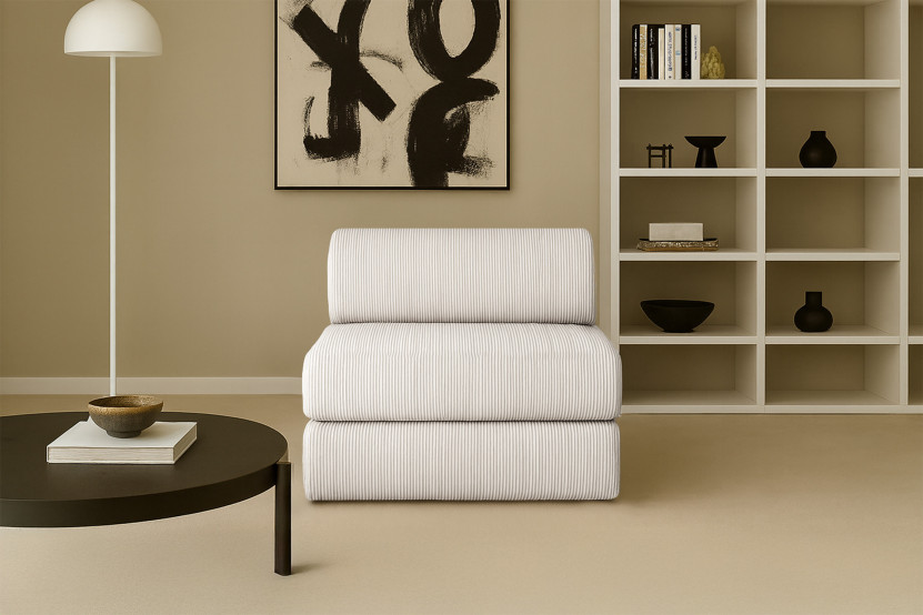 Fauteuil convertible et modulable - Velours côtelé Blanc