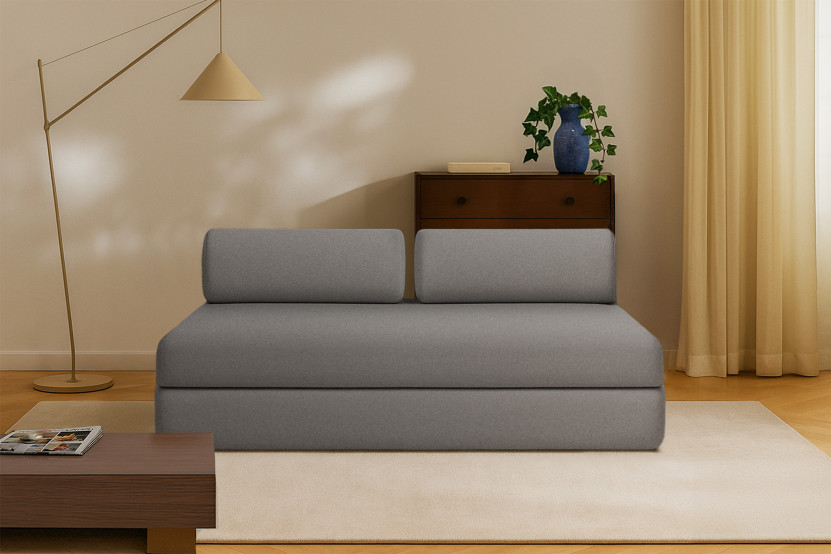 Canapé 3 places convertible et modulable - Tissu lisse Gris