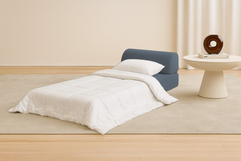 Fauteuil convertible et modulable - Tissu lisse Bleu