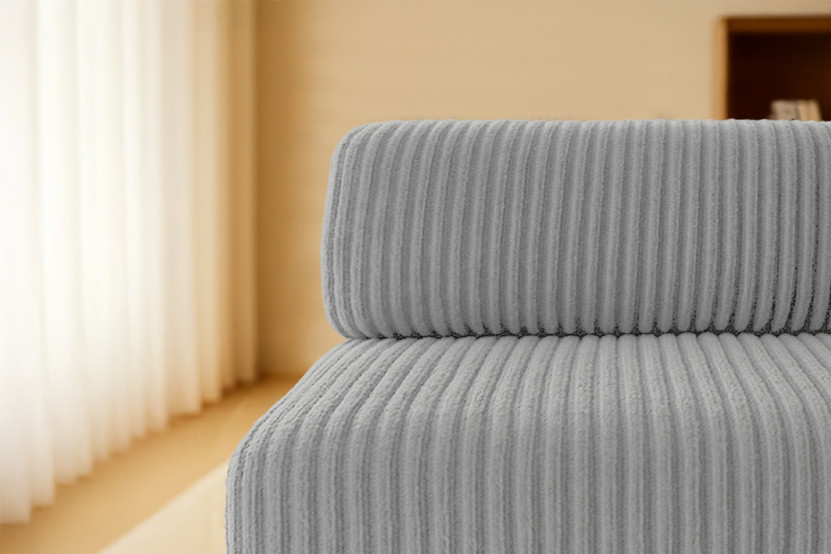 Canapé 2 places convertible et modulable - Velours côtelé XL Gris clair