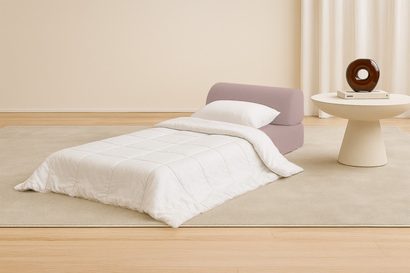 Fauteuil convertible et modulable - Tissu lisse Rose