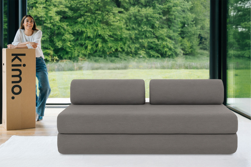 Canapé 3 places convertible et modulable - Tissu lisse Gris