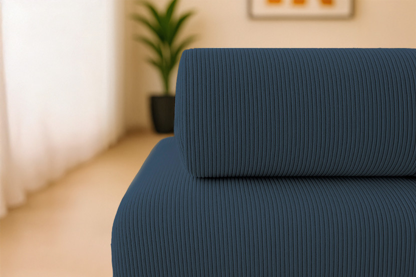 Canapé 4 places - 2 modules convertibles : Canapé 3 places + Fauteuil - Velours côtelé Bleu