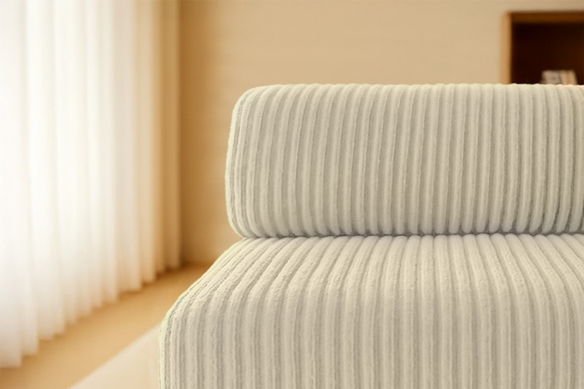 Canapé 4 places - 2 modules convertibles : Canapé 3 places + Fauteuil - Velours côtelé XL Beige