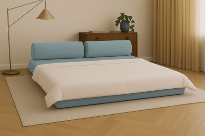 Canapé 3 places convertible et modulable - Tissu lisse Vert