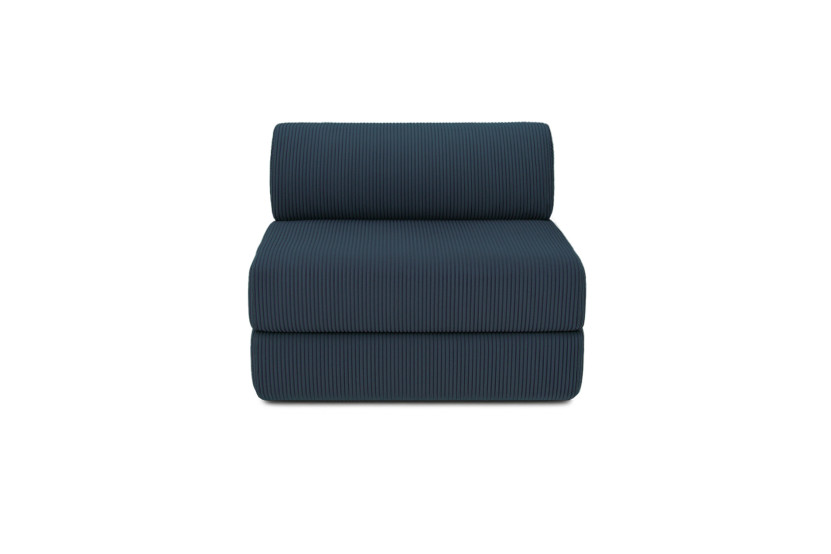 Housse Fauteuil convertible - Tissu velours côtelé bleu