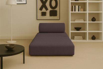 Fauteuil convertible et modulable - Velours côtelé Marron
