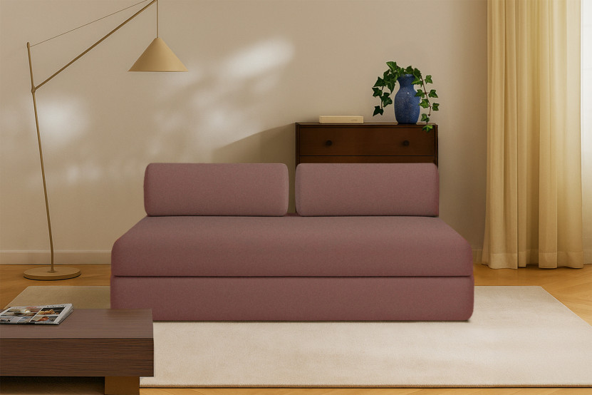 Canapé 3 places convertible et modulable - Tissu lisse Terracotta