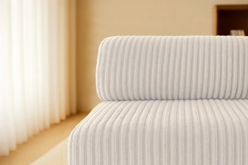 Canapé 3 places - 2 modules convertibles : Canapé 2 places + Fauteuil - Velours côtelé XL Blanc