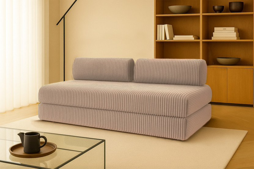 Canapé 3 places convertible et modulable - Velours côtelé XL Marron