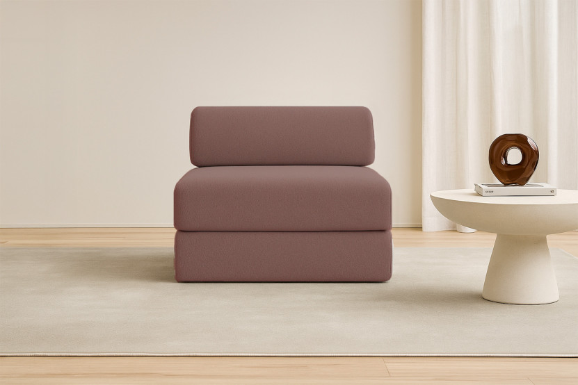 Fauteuil convertible et modulable - Tissu lisse Terracotta