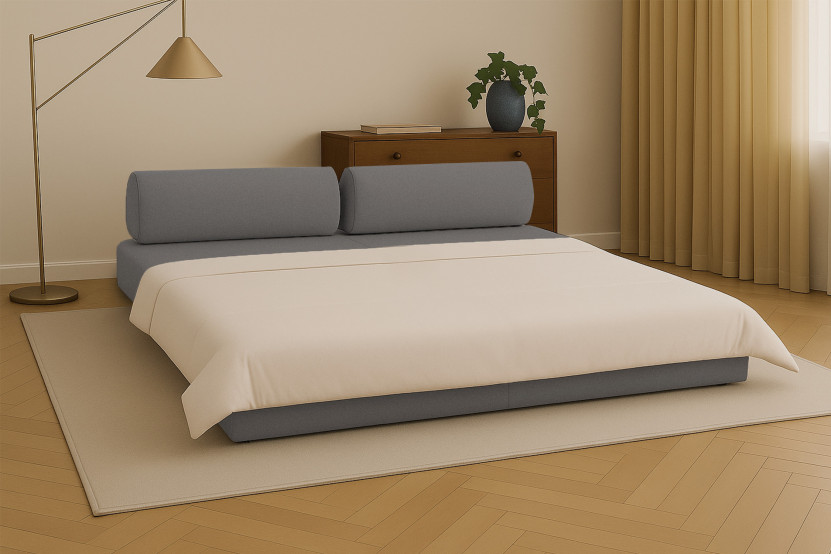 Canapé 3 places convertible et modulable - Tissu lisse Gris