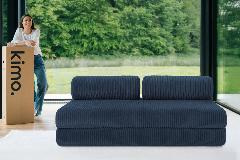 Canapé 3 places convertible et modulable - Velours côtelé XL Bleu