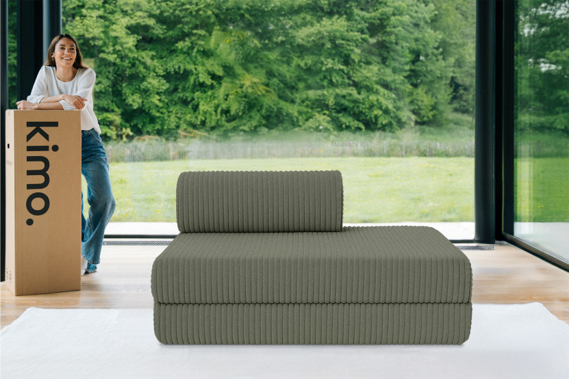 Canapé 2 places convertible et modulable - Velours côtelé XL Vert