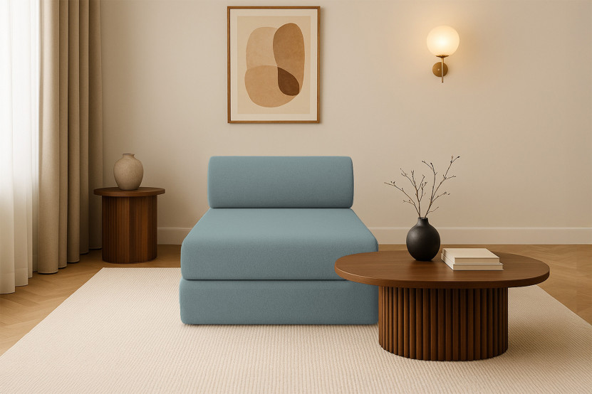 Méridienne convertible et modulable - Tissu lisse Vert