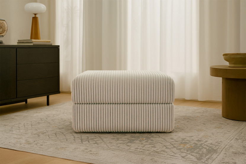 Pouf convertible et modulable - Velours côtelé XL Taupe