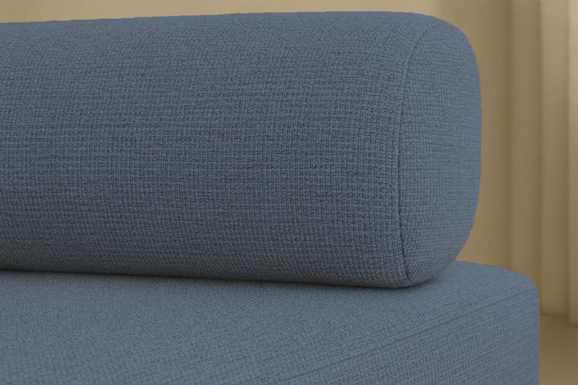 Canapé 2 places convertible et modulable - Tissu lisse Bleu