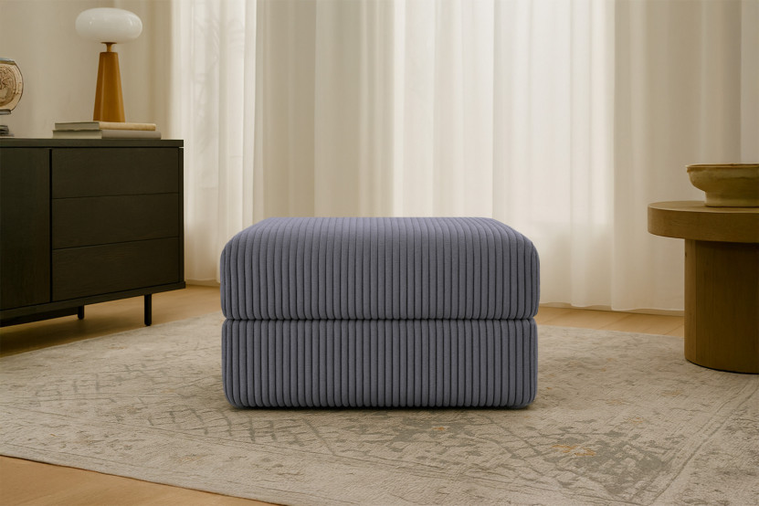Pouf convertible et modulable - Velours côtelé XL Gris