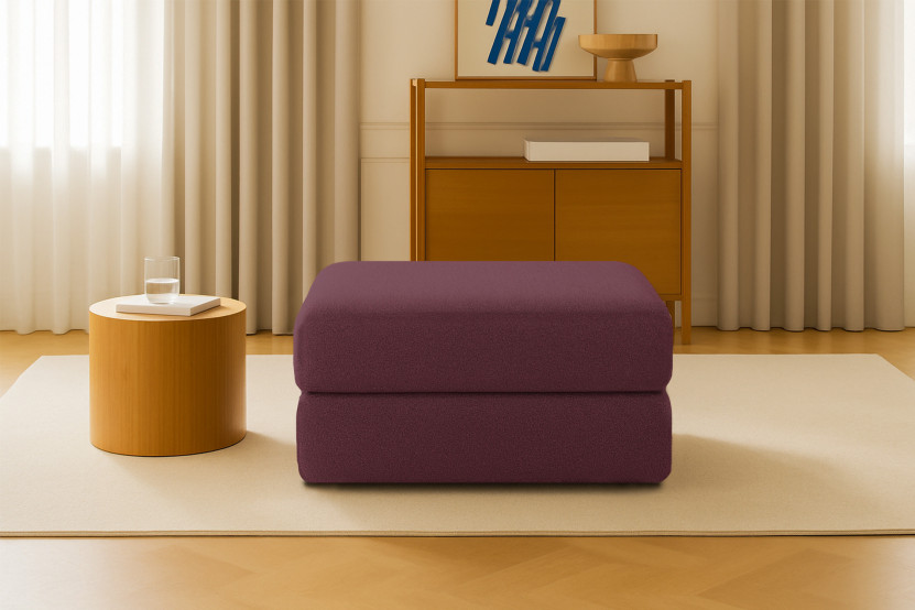 Pouf convertible et modulable - Tissu lisse Rouge