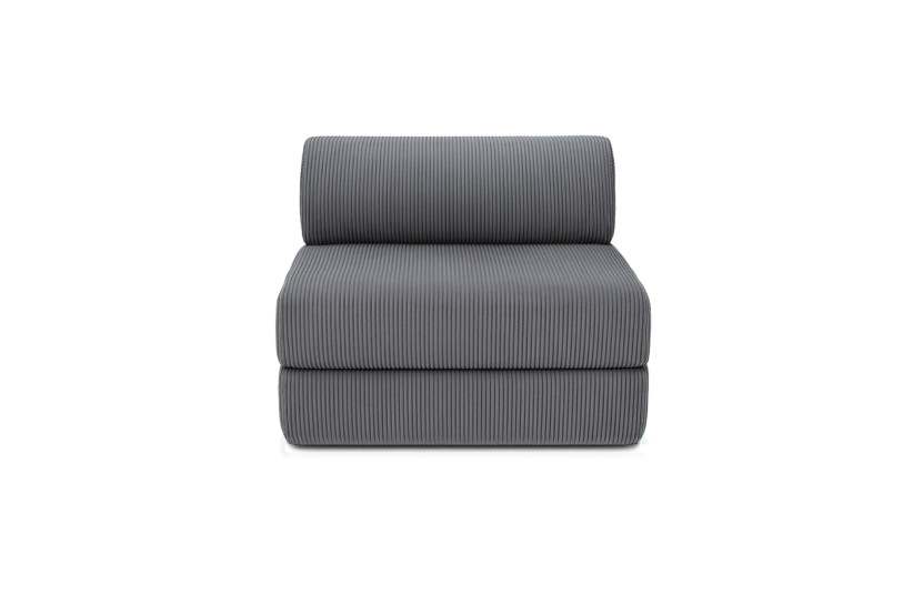 Housse Fauteuil convertible - Tissu velours côtelé gris