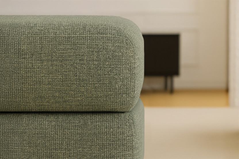 Pouf convertible et modulable - Tissu tweed Vert