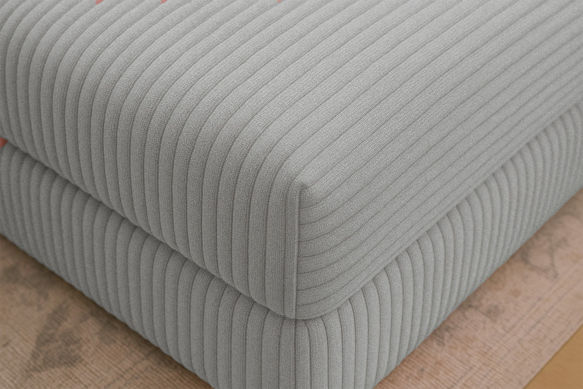 Pouf convertible et modulable - Velours côtelé XL Gris clair