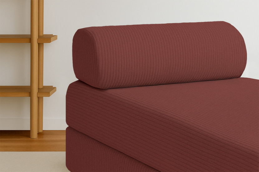 Méridienne convertible et modulable - Velours côtelé Rouge