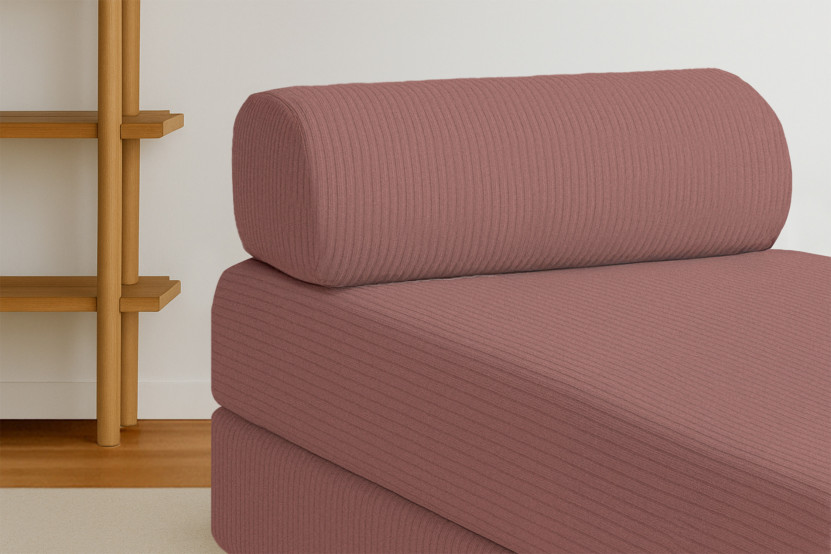 Méridienne convertible et modulable - Velours côtelé Rose