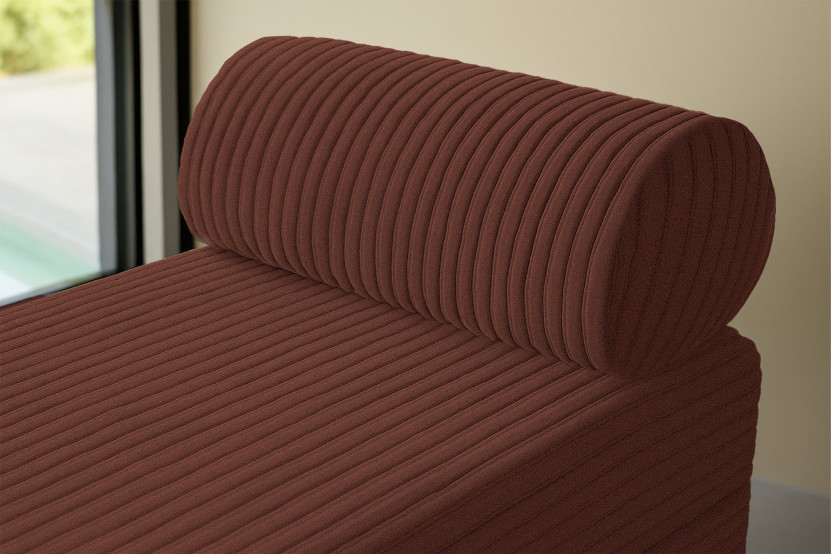 Méridienne convertible et modulable - Velours côtelé XL Terracotta