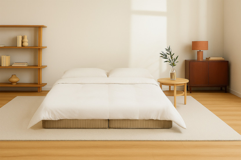 Méridienne convertible et modulable - Velours côtelé Jaune