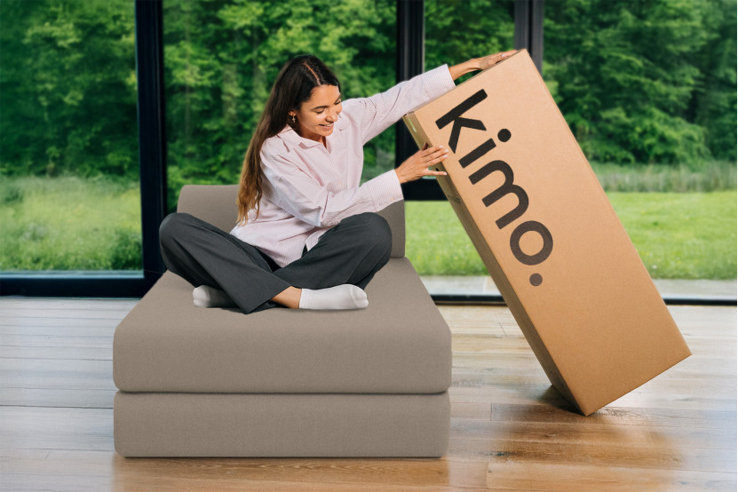 Méridienne convertible et modulable - Tissu lisse Taupe