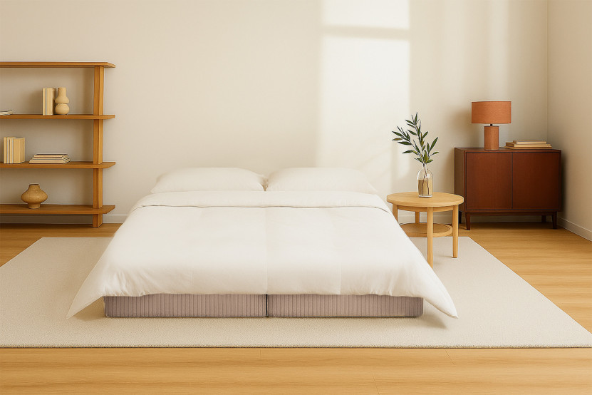 Méridienne convertible et modulable - Velours côtelé Taupe