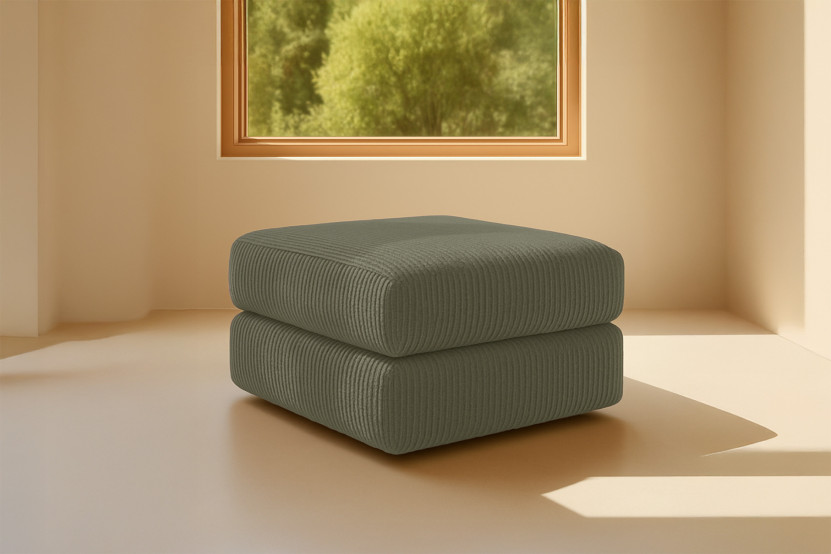 Pouf convertible et modulable - Velours côtelé Vert