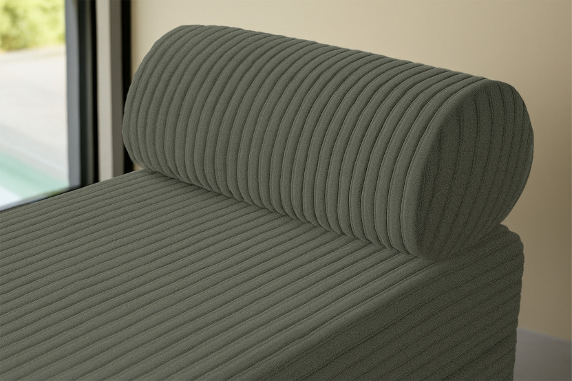 Méridienne convertible et modulable - Velours côtelé XL Vert