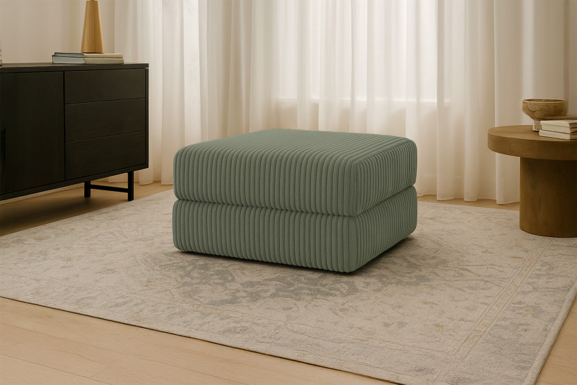 Pouf convertible et modulable - Velours côtelé XL Vert
