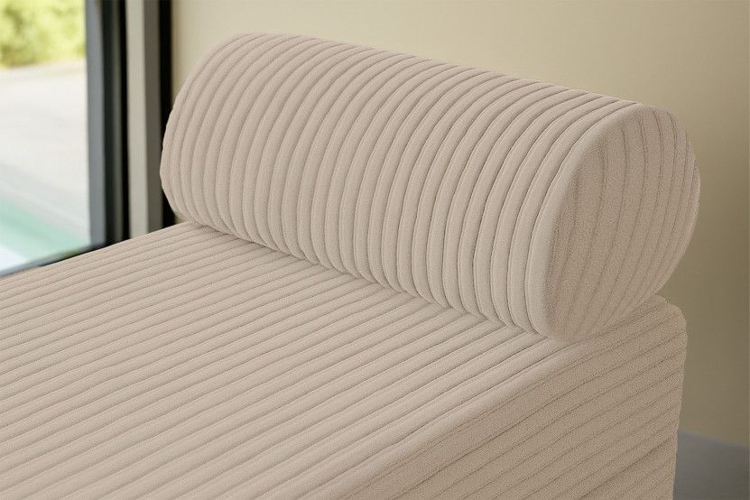 Méridienne convertible et modulable - Velours côtelé XL Beige