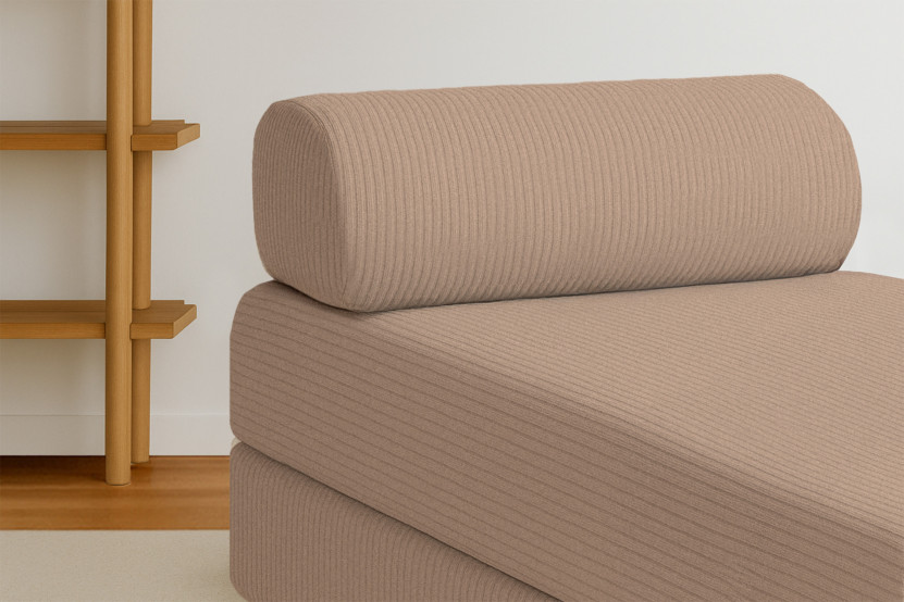 Méridienne convertible et modulable - Velours côtelé Taupe