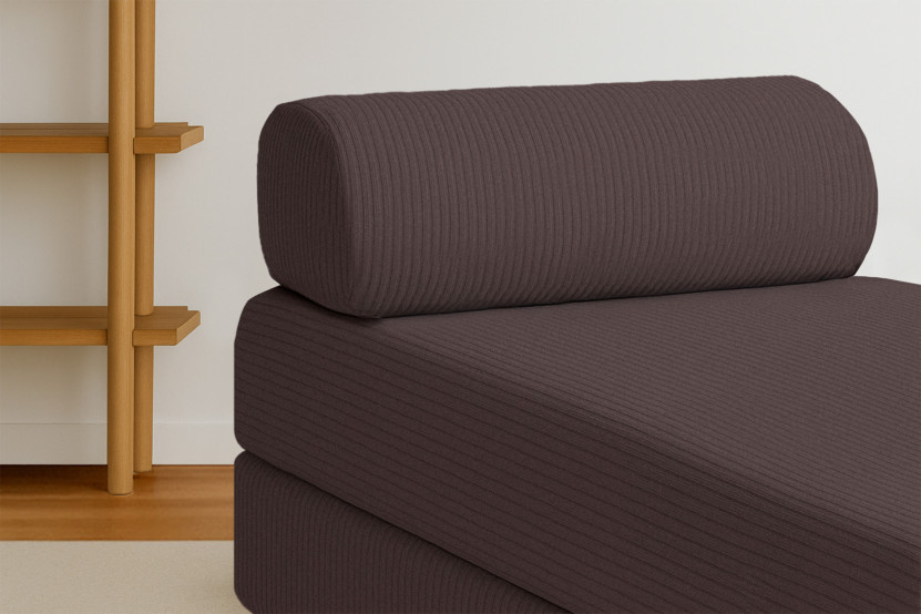 Méridienne convertible et modulable - Velours côtelé Marron