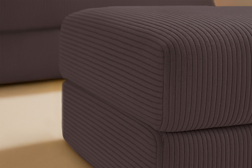 Pouf convertible et modulable - Velours côtelé Marron