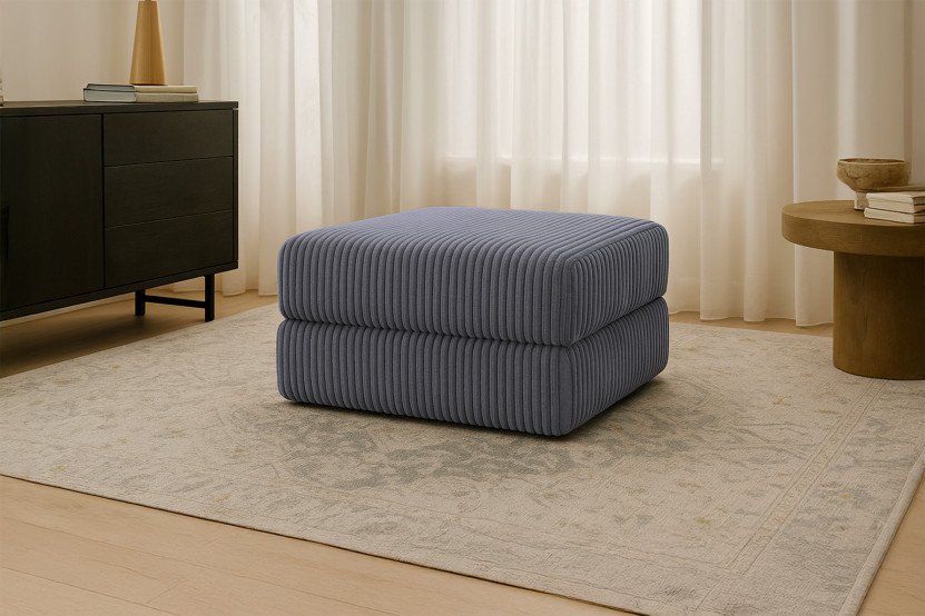 Pouf convertible et modulable - Velours côtelé XL Gris